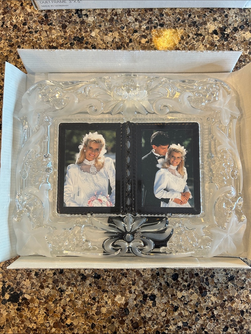 Mikasa Clear Decorative Double Photo Frame with